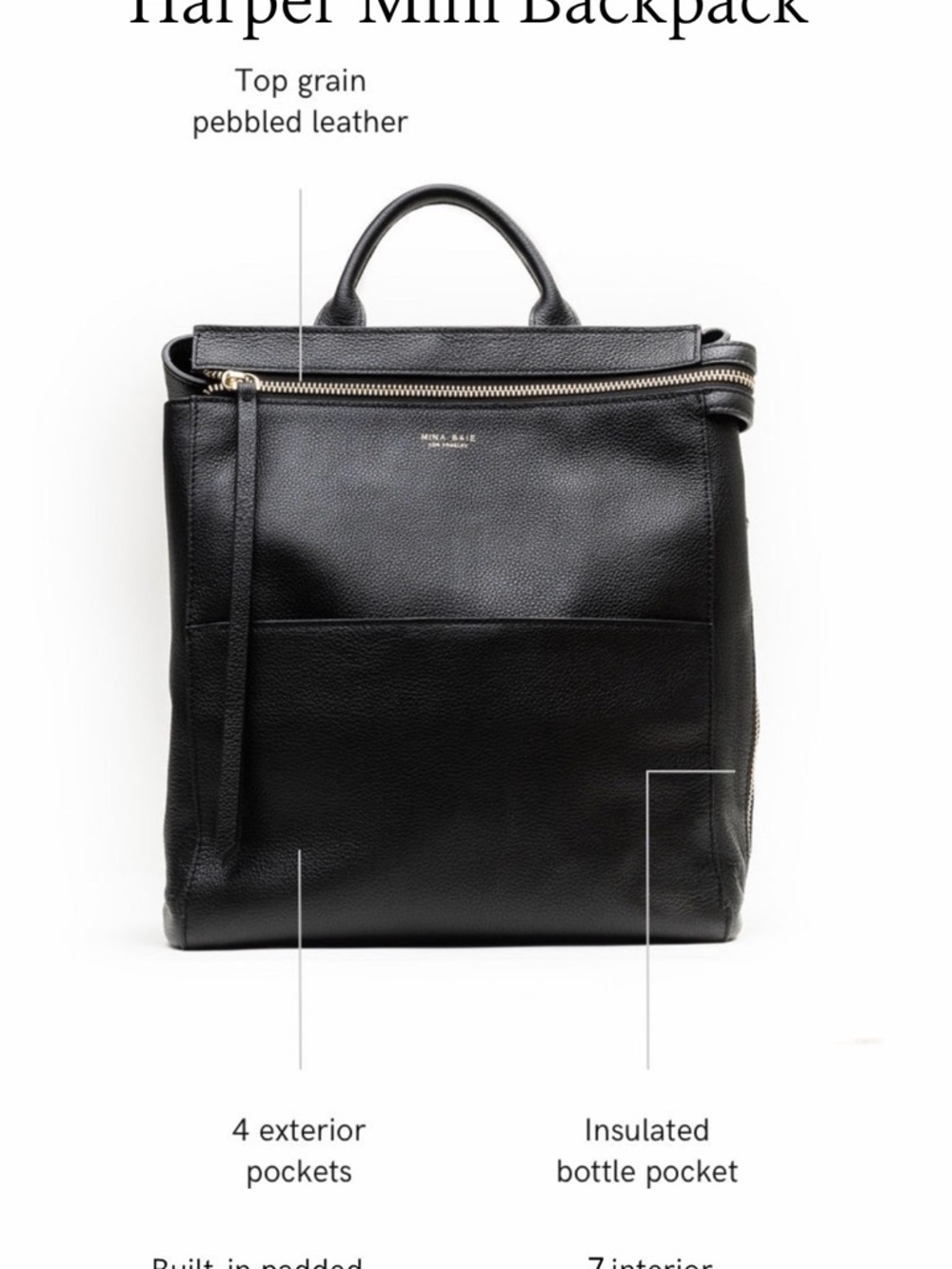 Mina Baie Black and Gold Diaper Bag - Never Used